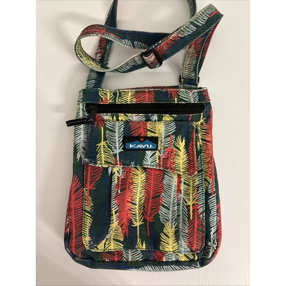 Kavu Bag Women Crossbody Canvas Pockets Hippie Bogo Outdoor Feather Print